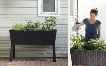 Puķu kaste uz kājām Keter Easy Grow 114 x 49.3 x 76 cm, antracīta pelēka