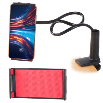 Flexible phone holder with clip, 60 cm stand
