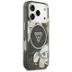 Guess IML Glitter Flowers Triangle MagSafe vāciņš iPhone 18 Pro Max un 17 Pro Max, melns