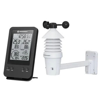 Bresser 7002531 3-in-1 profesionālais anemometrs ar bāzes staciju, melns