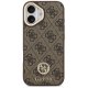 Guess 4G Strass Logo & Big Strap Metal Buttons MagSafe vāciņš iPhone 17 – brūns | Phone Case Cover