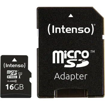 Карта памяти Intenso microSDHC 16GB Class 10 UHS-I с адаптером