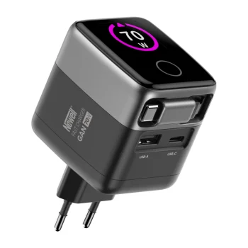 Newell GaN 70 W TFT Mains Charger with Integrated USB-C Cable