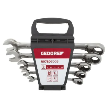 GEDORE red Combination Ratchet Spanner Set, 5-Piece, 8–19 mm