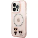Karl Lagerfeld Karl & Choupette Aluminum MagSafe vāciņš iPhone 14 Pro, rozā