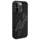 Karl Lagerfeld 3D Rubber Signature vāciņš Apple iPhone 15 Pro, Melns