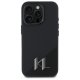 Apple iPhone 16 Pro 6.3\" Karl Lagerfeld Silicone Shadow Metal Initial MagSafe Case Cover, Black