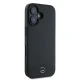 Mercedes iPhone 16 Case Textured And Plain Leather MagSafe, Black
