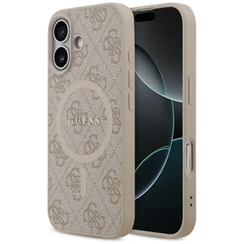 Чехол Guess 4G Ring Classic Logo MagSafe для iPhone 17, розовый