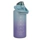 2L Motivational Water Bottle with Time Marker & Straw Trizand 24496, Purple Blue
