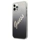 Guess iPhone 12 / 12 Pro vāciņš Glitter Gradient Script, melns