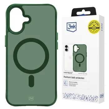 Telefona vāciņš 3mk Smoke MagCase iPhone 16, MagSafe, puscaurspīdīgs zaļš