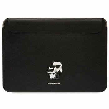 Karl Lagerfeld Saffiano Karl&Choupette maciņš 16" klēpjdatoram, melns