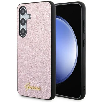 Guess Samsung Galaxy S24 Case Glitter Script, Pink