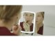 Salokāms kosmētisks galda spogulis ar LED apgaismojumu, Balts | Folding LED Light Table Makeup Mirror