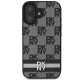 DKNY iPhone 16 vāciņš Checkered Pattern & Printed Stripes, melns