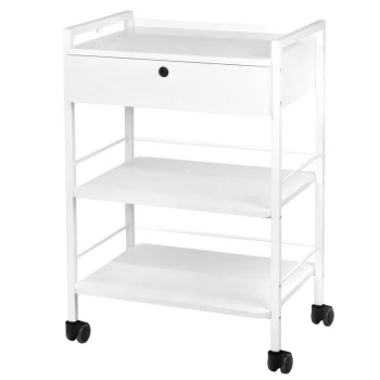 Косметологическая тележка Giovanni 1019A с ящиком, белая