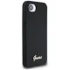 Guess Silicone Script Metal Logo MagSafe iPhone 16e vāciņš, melns