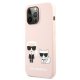Чехол Karl Lagerfeld для iPhone 13 / 13 Pro Silicone Karl & Choupette, светло-розовый