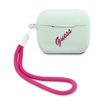 Чехол Guess для AirPods Pro Silicone Vintage, синий/фуксия