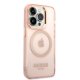 Guess vāciņš iPhone 14 Pro Gold Outline MagSafe Rozā zelta