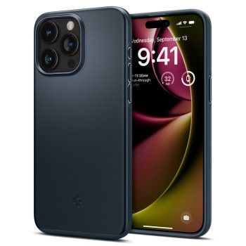Spigen iPhone 15 Pro Max vāciņš Thin Fit, Black Metal