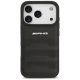 Mercedes iPhone 17 Pro Case AMG Leather Debossed Lines, Black
