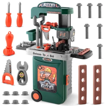 Детский верстак с инструментами Ricokids 772300 3-в-1, зеленый