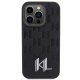 Apple iPhone 15 Pro 6.1\'\' Karl Lagerfeld Leather Monogram Hot Stamp Metal Logo Cover Case, Black | Telefona Vāciņš...