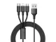 Кабель USB 3-в-1 Lightning / Micro USB / Type-C 1.2 м черный