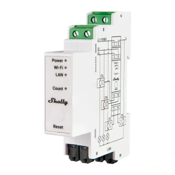 Трехфазный счетчик электроэнергии Shelly PRO 3EM Matter 120A Wi-Fi / Bluetooth