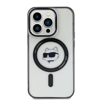 Чехол Karl Lagerfeld для iPhone 15 Pro IML Choupette's Head MagSafe, прозрачный