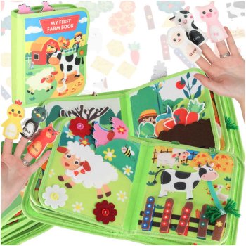 Sensory Farm Animal Activity Book for Toddlers with Finger Puppets