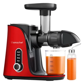 Шнековая соковыжималка AMZCHEF GM3001-RD с 2 бутылками