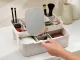Cosmetics Makeup Organizer Container Storage Box with Drawer and Mirror