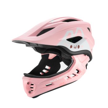 Rockbros TT-32001 Rabbit Children's Bike Helmet with Detachable Chin Size S (48-52) - Pink