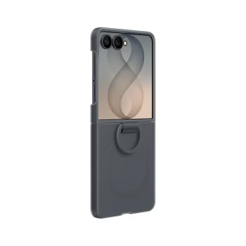 Samsung Galaxy Z Flip 8 silikona vāciņš Silicone Ring Magnet Cover, melns