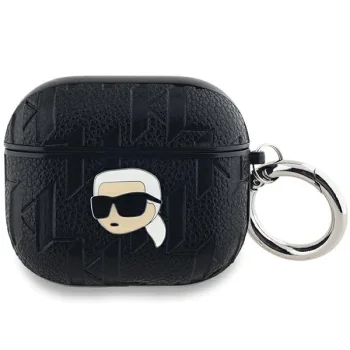 Чехол Karl Lagerfeld для AirPods 3 Monogram Karl Head, черный