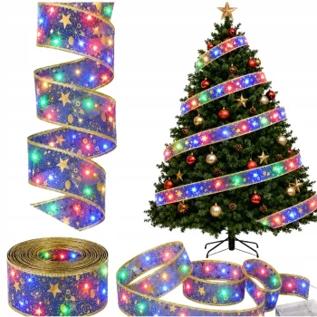 LED Ziemassvētku lente 4m, 40 LED, violeta