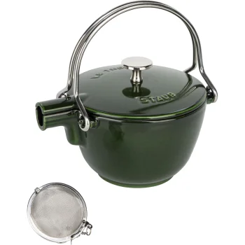 Staub Teapot 1.15 L, Round Cast Iron Kettle, Green