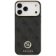 Guess 4G Strass Logo & Big Strap Metal Buttons MagSafe vāciņš iPhone 17 Pro Max, melns