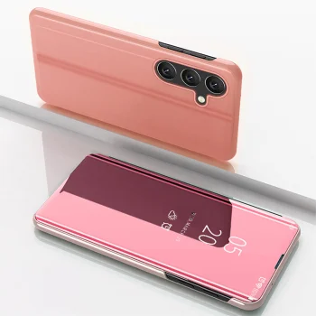 Clear View Wallet Case for Samsung Galaxy S24 FE, Pink