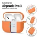 Austiņu maciņš Tech-Protect Silicone Hook priekš AirPods Pro ar karabīni, oranžs