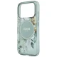 Чехол Guess IML Flowers Pearl Strap MagSafe для iPhone 18 Pro Max / 17 Pro Max, зелёный