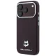 Чехол Karl Lagerfeld Grained Choupette Head Metal MagSafe для iPhone 17 Pro / 18 Pro, бордо