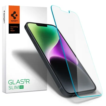 Spigen Glas.tR Slim aizsargstikls iPhone 13 / 13 Pro / 14 / 16e / 17e