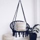Dārza Mājas Šūpuļtīkls Šūpoles Krēsls no Pītām Virvēm, Melns | Garden Hammock Chair Swing from Braided Rope