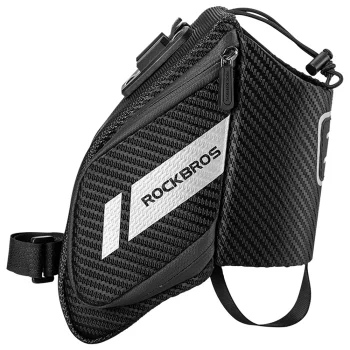 Rockbros C32BK Saddle Bag 1.5L with Water Bottle Pocket, Black