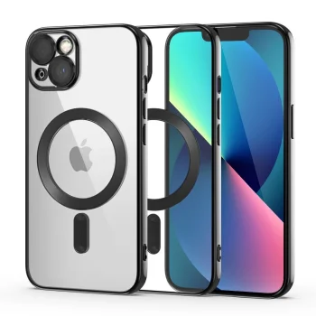 Apple iPhone 13 6.1'' Tech-Protect MagShine Line MagSafe Case Cover, Black | Telefona Vāciņš Maciņš Apvalks Bampers