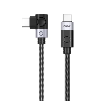 Угловой кабель Orico CW240 USB-C - USB-C PD 240W 1.5м, черный